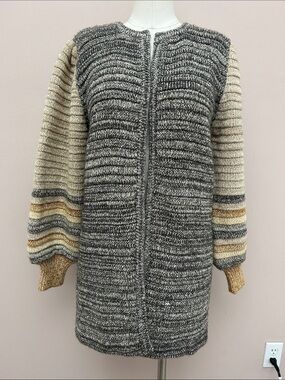 VTG 1980s Bonnie and Bill open front silk mohair blend balloon sleeve cardigan S